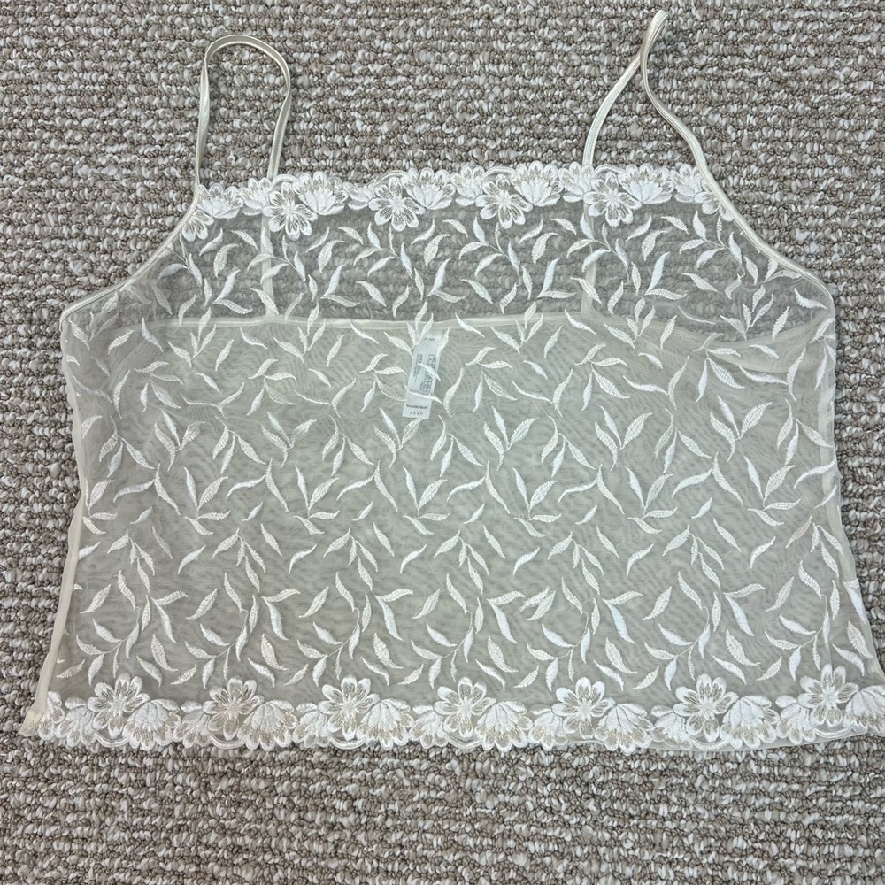 Wonderbra White Floral Lace Camisole
